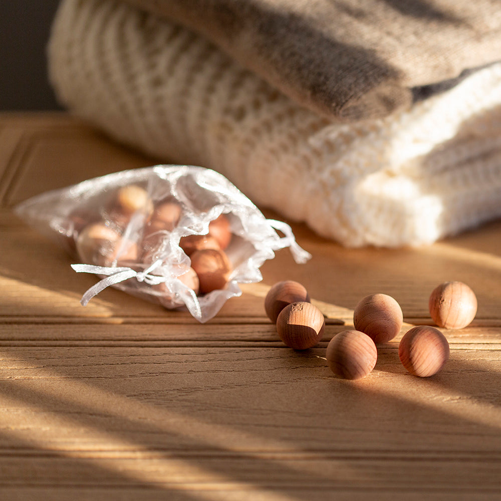 Red Cedar Moth Balls in Cloth Bag