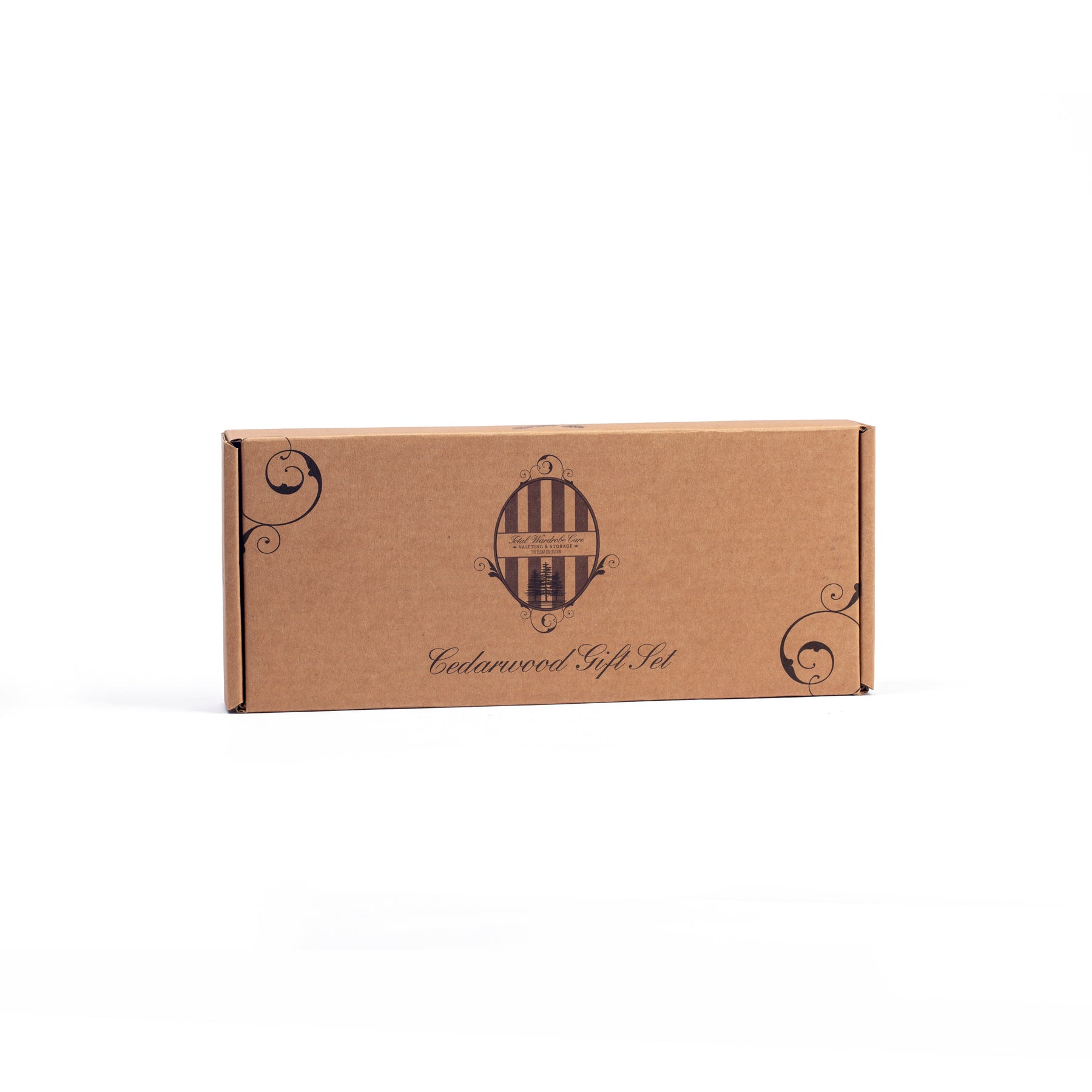 Cedarwood hanging blocks cardboard packaging with branding to front