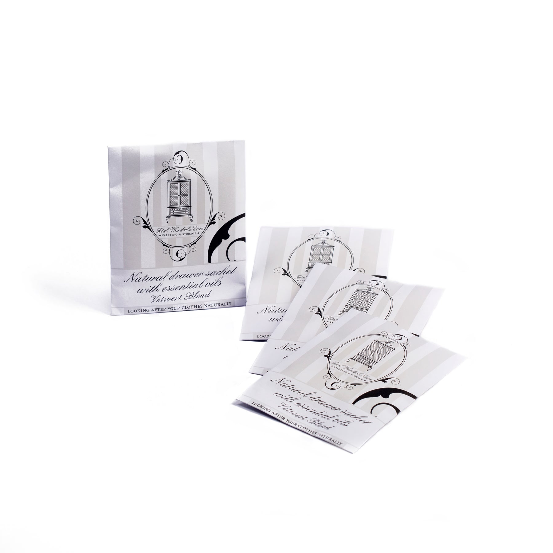 Anti-moth drawer sachets with vetivert essential oils