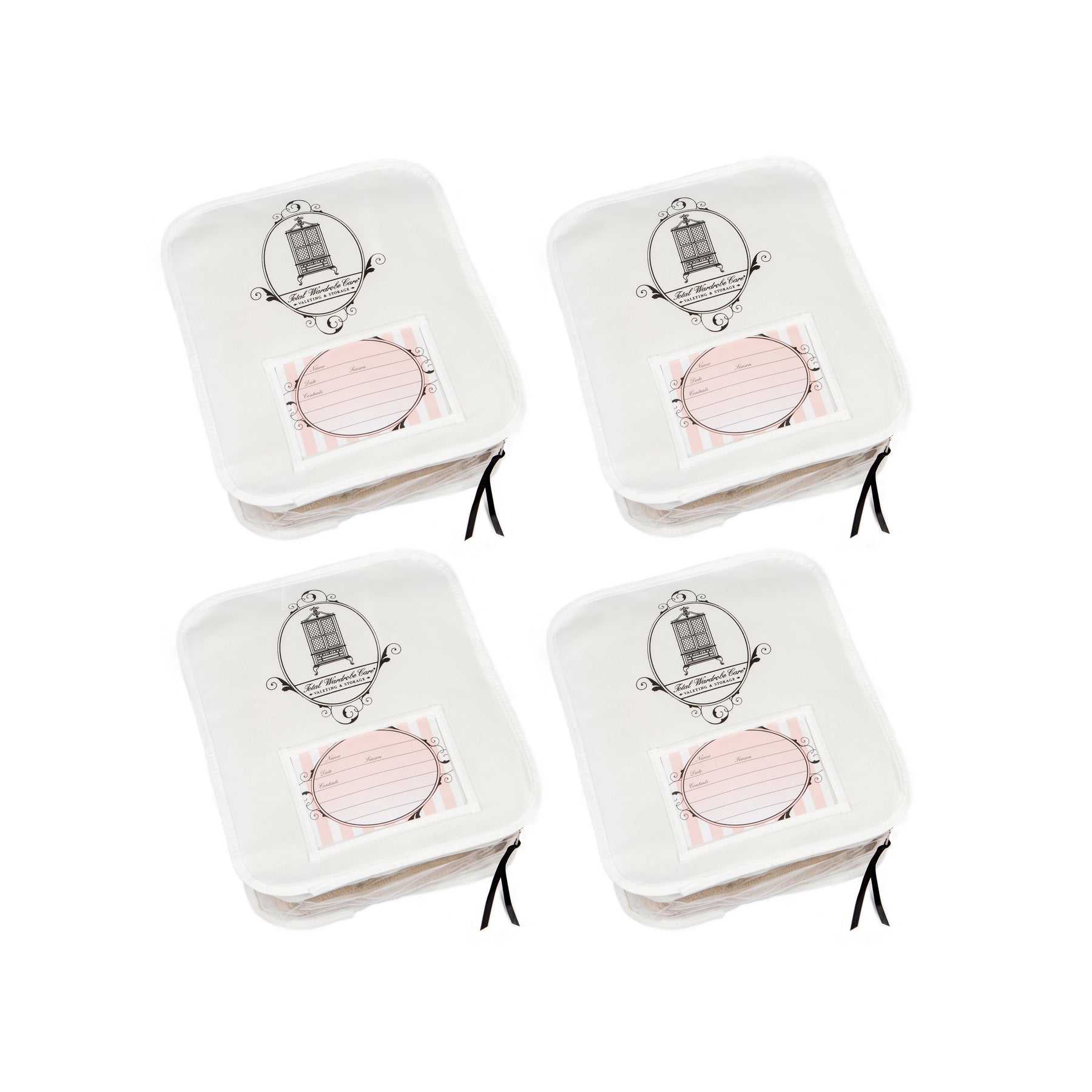 Four Knitwear & T-Shirt Storage bags on white background