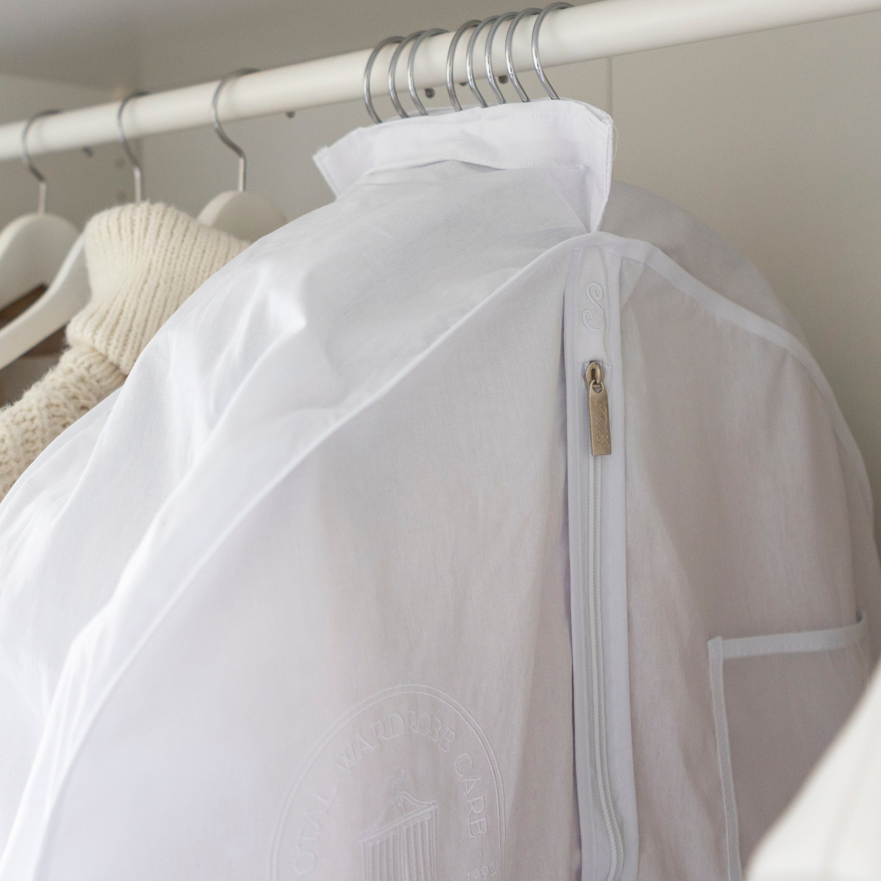 White Cotton Garment Storage Bag