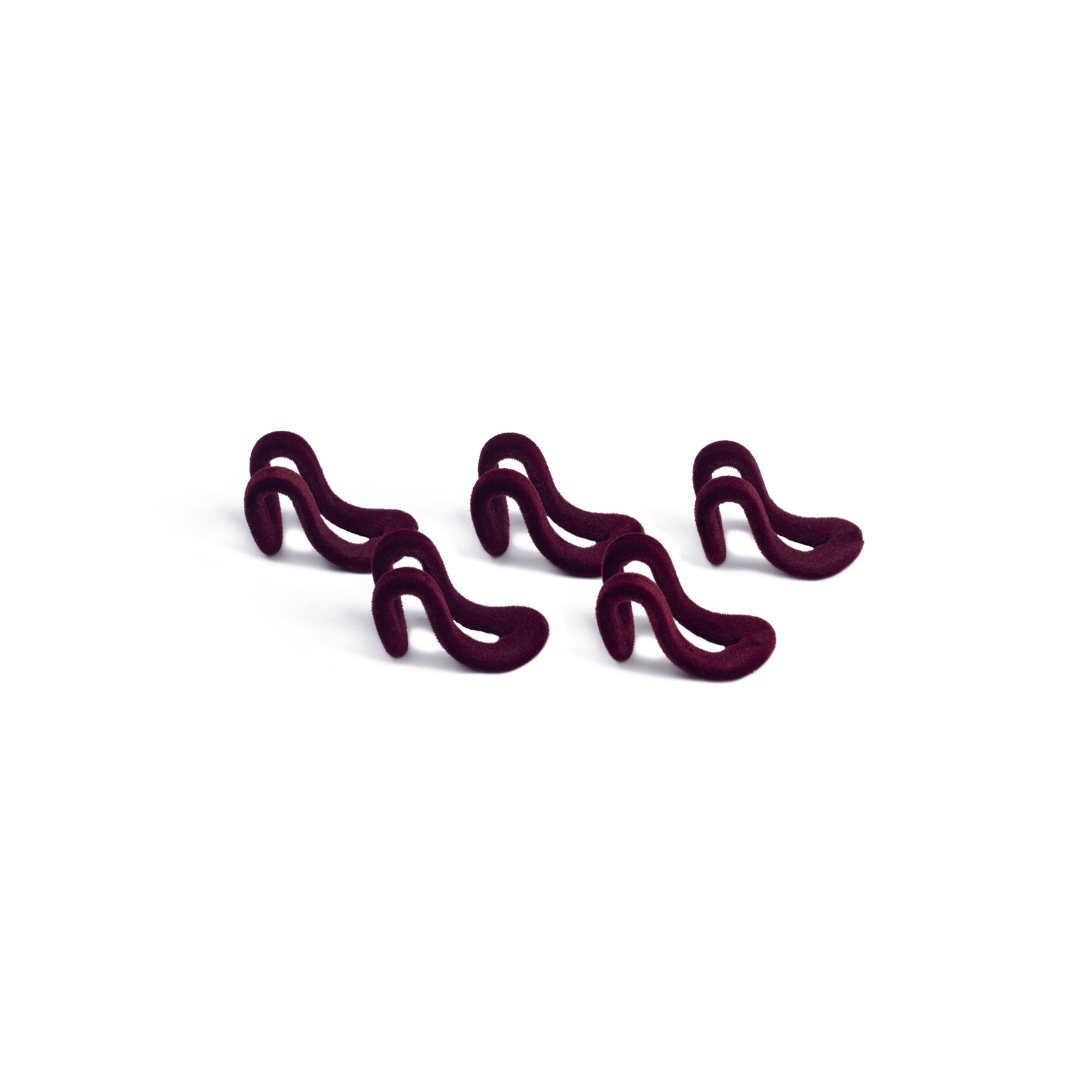 Burgundy hanger extensions on white background