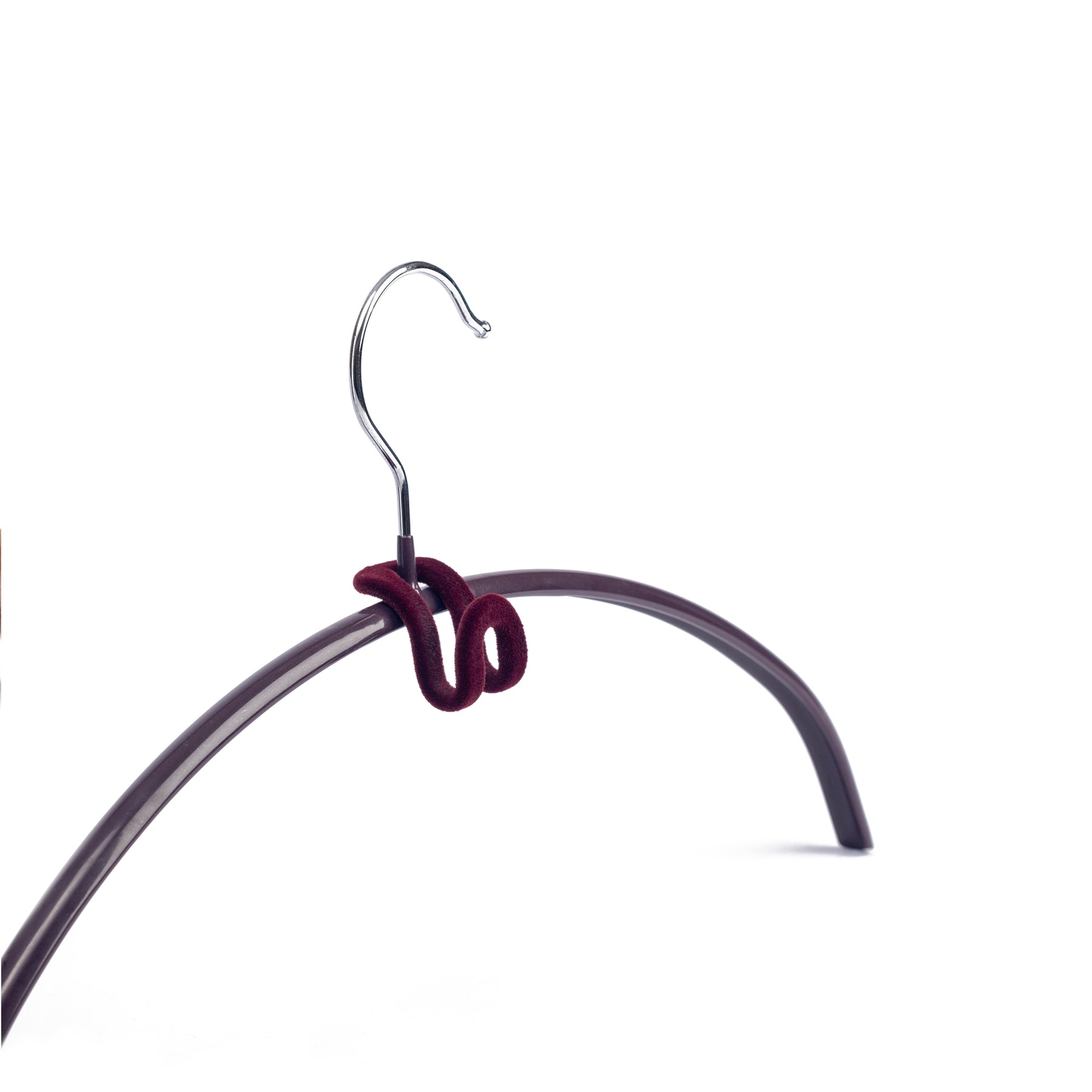 Burgundy hanger extension attached to Chinese knot hanger