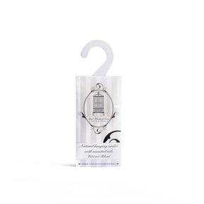 Vetivert blend hanging sachet on white background