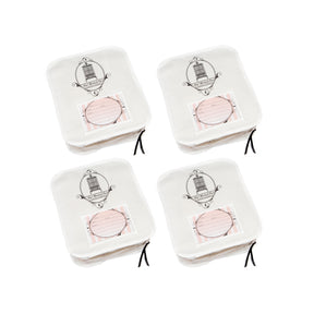 Four Knitwear & T-Shirt Storage bags on white background